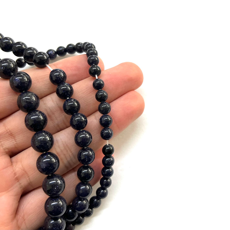 Blue Goldstone, Piedra, 4mm/6mm/8mm/10mm, Beads