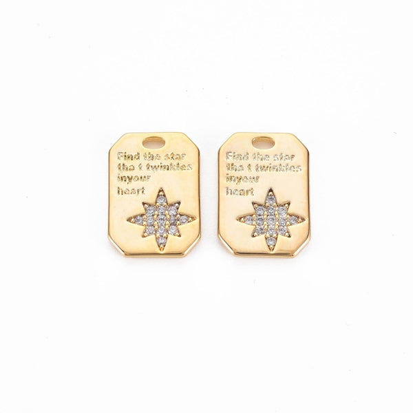 Find the Star that Twinkles in Your Heart, Brass, Enchapado 18k, Charm y Pendant