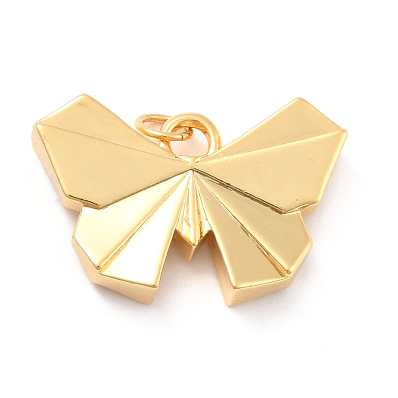 Mariposa, Brass, Enchapado 18k, Charm y Pendant