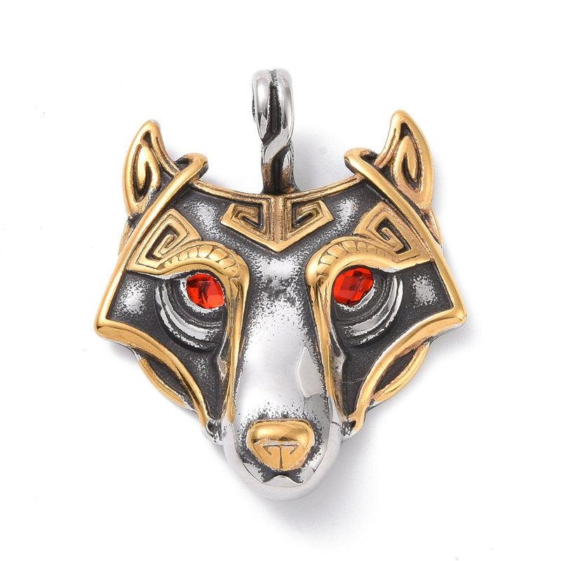 Lobo, Tibetano, Stainless Steel, Pendant