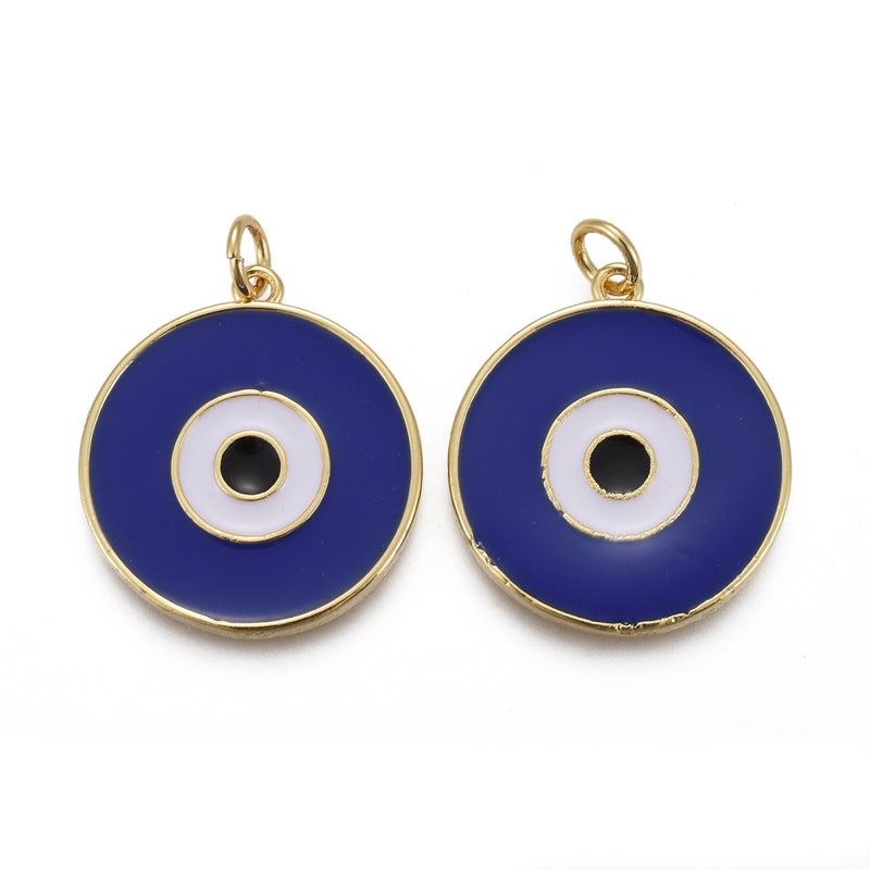 Ojo, Evil Eye, Brass, Enchapado 18k, Charm y Pendant