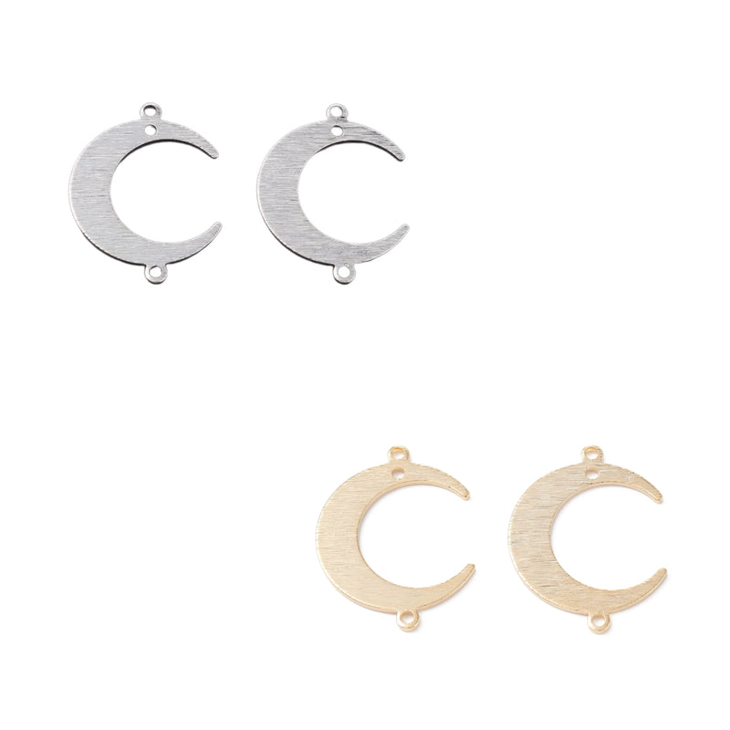 Luna, Brass, Enchapado 18k, Colgante Conector