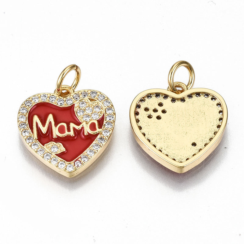 Mamá, Brass, Enchapado 16k, Charm & Pendant