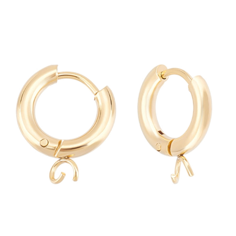 Pantallas, Hoop, Stainless Steel, Enchapado 24k