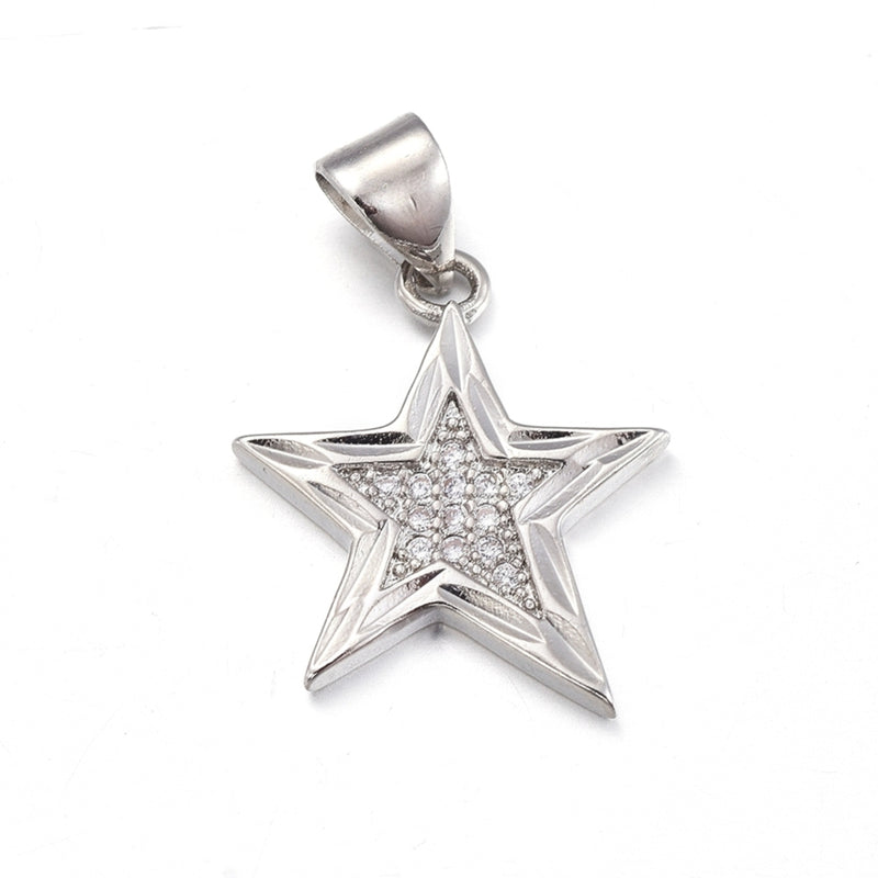 Estrella, Brass, Enchapado, Charm y Pendant