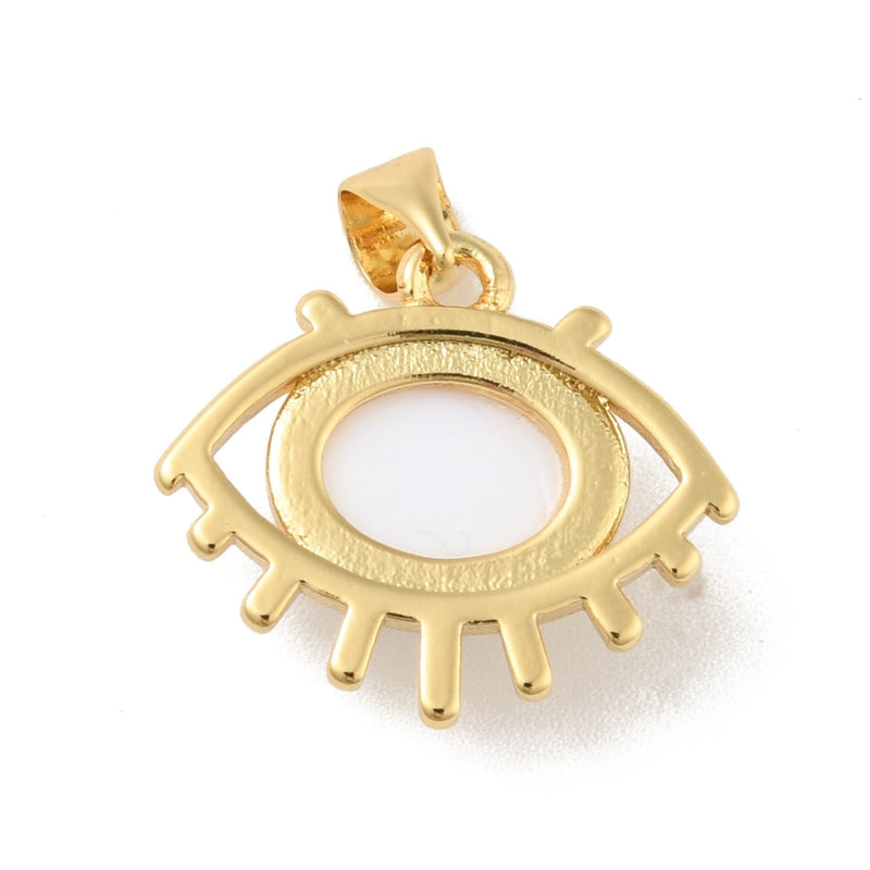 Ojo, Evil Eye, Brass, Enchapado 18k, Charm y Pendant