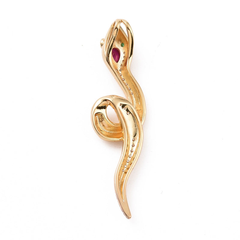 Serpiente, Brass, Enchapado 18k, Charm y Pendant