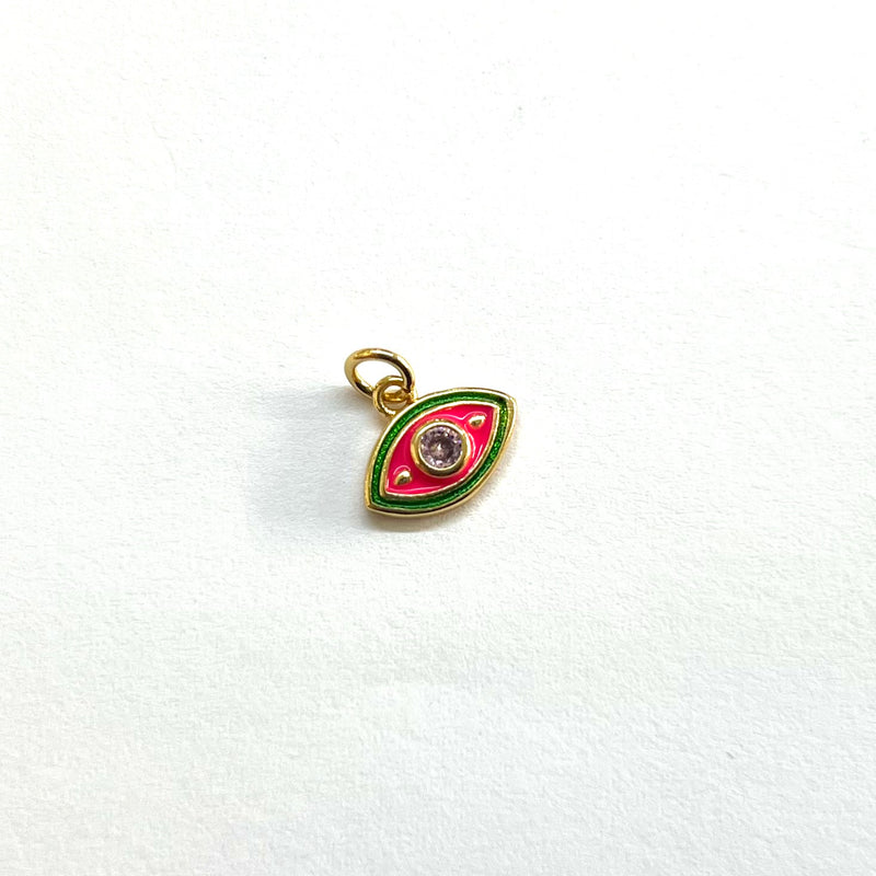 Ojo, Evil Eye, Brass, Enchapado 18k, Charm y Pendant