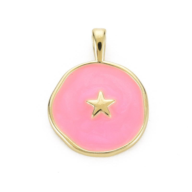 Estrella, Brass, Enchapado 16k, Charm y Pendant