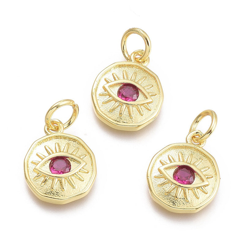 Ojo, Evil Eye, Brass, Enchapado 18k, Charm y Pendant