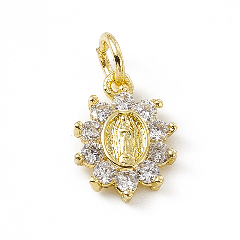 Virgen de Guadalupe, Brass, Enchapado 18k, Charm & Pendant