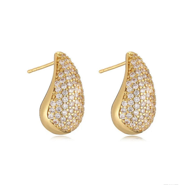 Aretes de Gota, Brass, Enchapado 18k