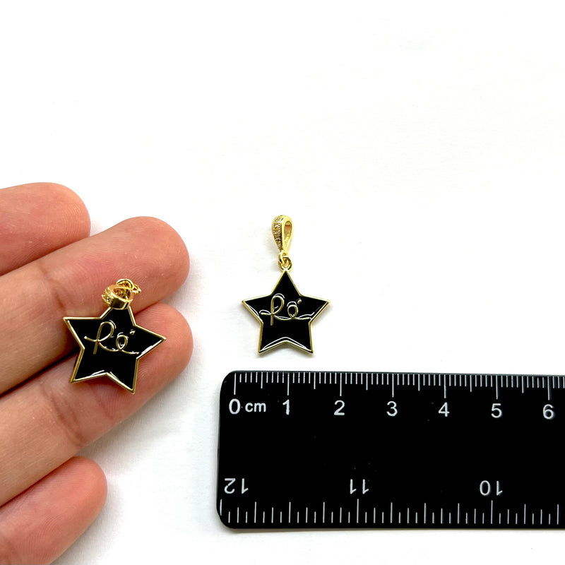 Fé, Estrella, Brass, Enchapado 16k, Charm y Pendant