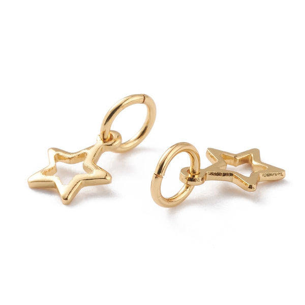 Estrella, Brass Enchapado 18k, Charm y Pendant