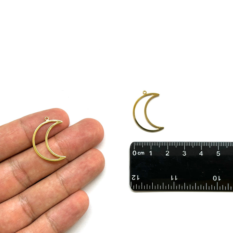 Luna, Brass, Enchapado 18k, Charm y Pendant