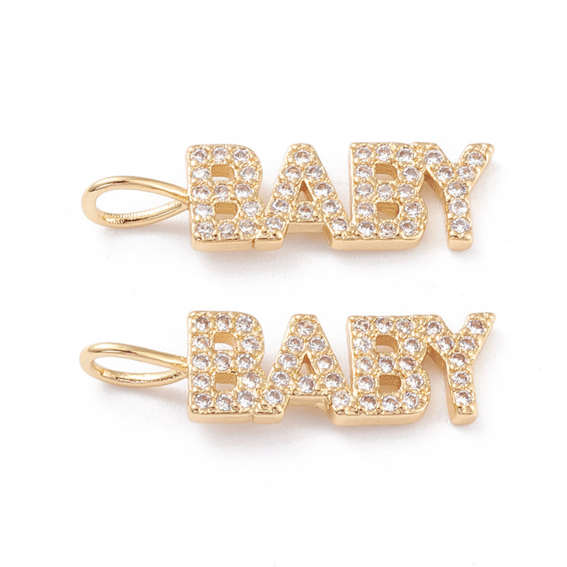 BABY, Brass, Enchapado 18k, Charm y Pendant