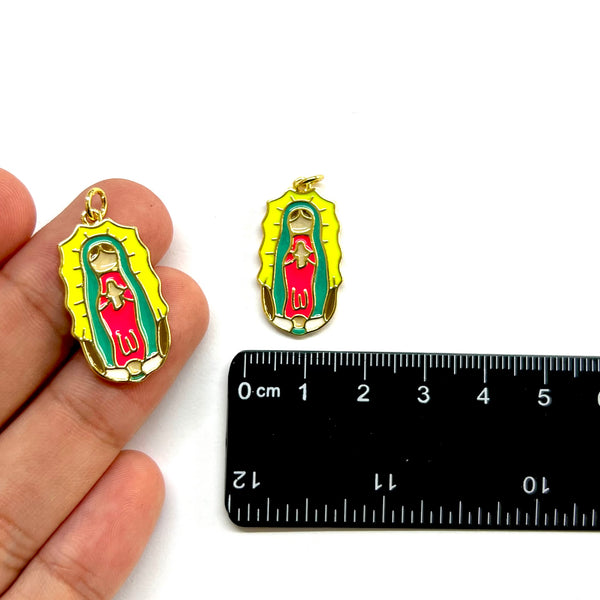 Virgen de Guadalupe, Brass, Enchapado 18k, Charm y Pendant