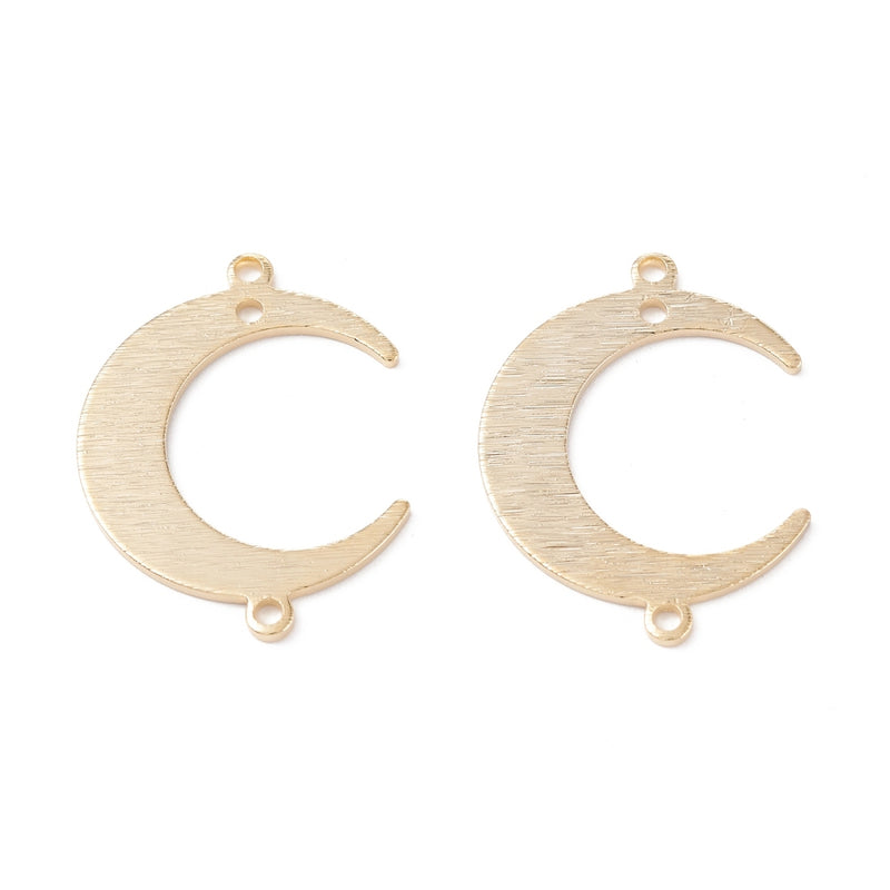 Luna, Brass, Enchapado 18k, Colgante Conector