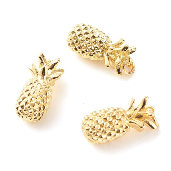 Piña, Brass, Enchapado 18k, Charm y Pendant