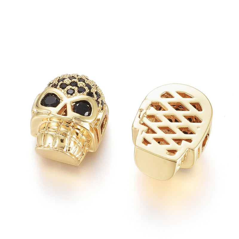 Calavera, Brass, Enchapado 18k, Beads