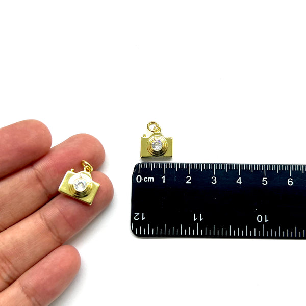 Cámara, Brass, Enchapado 18k, Charm/Pendant