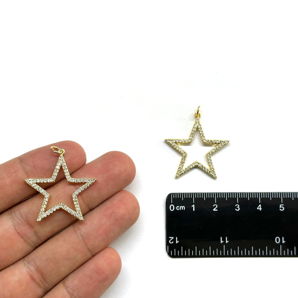 Estrella, Brass Enchapado 18k, Charm y Pendant