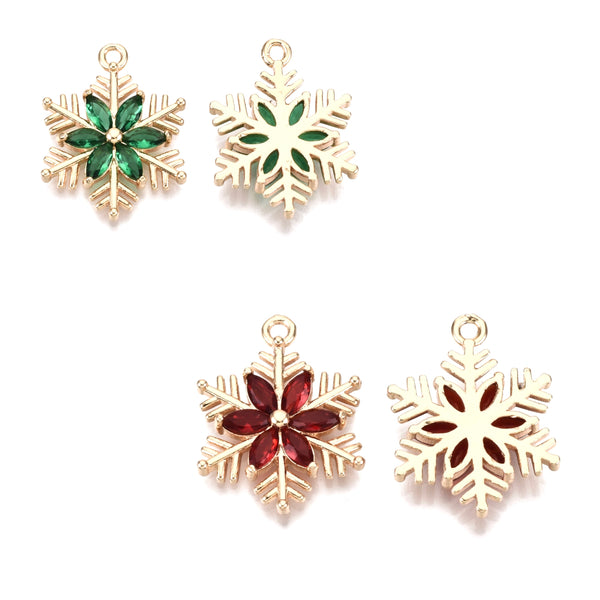 Copo de Nieve, Snowflake, Enchapado, Charm, Pendant