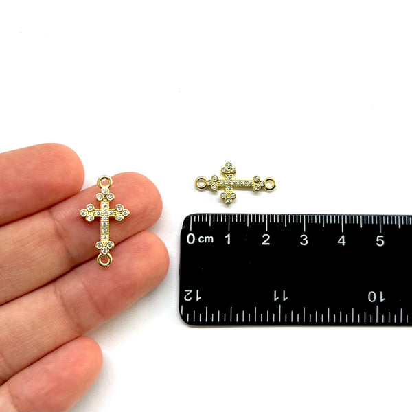 Cruz, Brass, Enchapado 18k, Conector