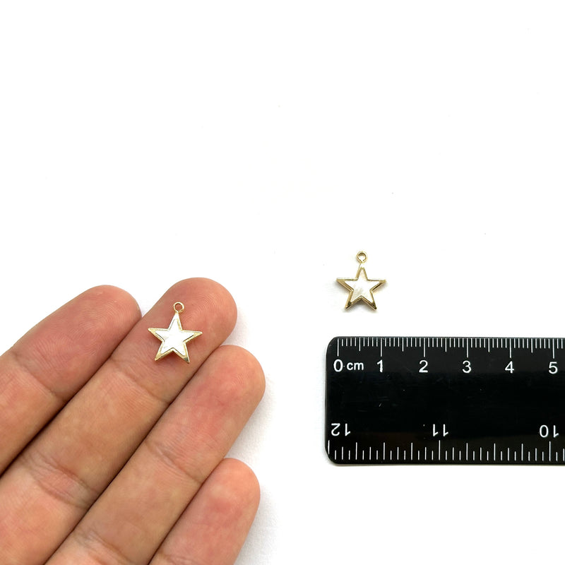 Estrella, Brass Enchapado 18k, Nacar, Charm y Pendant