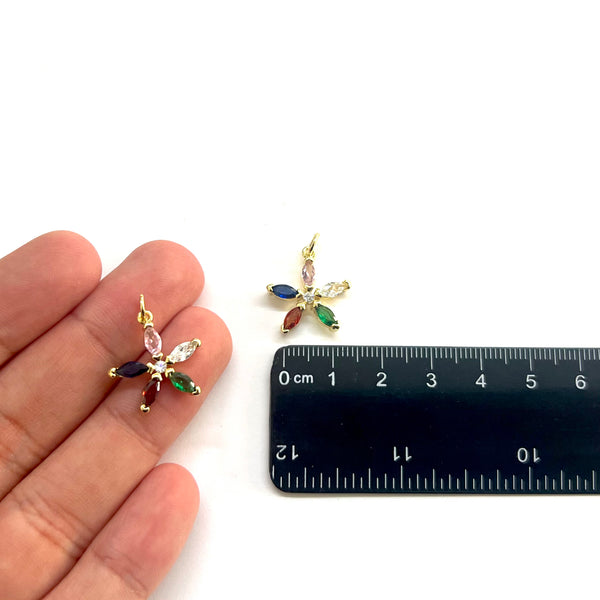 Flor, Enchapado 18k, Charm/Pendant