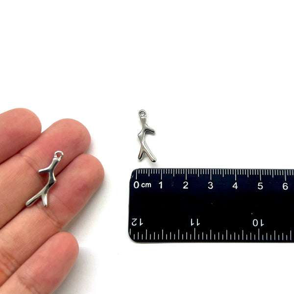 Coral, Stainless Steel, Charm/Pendant