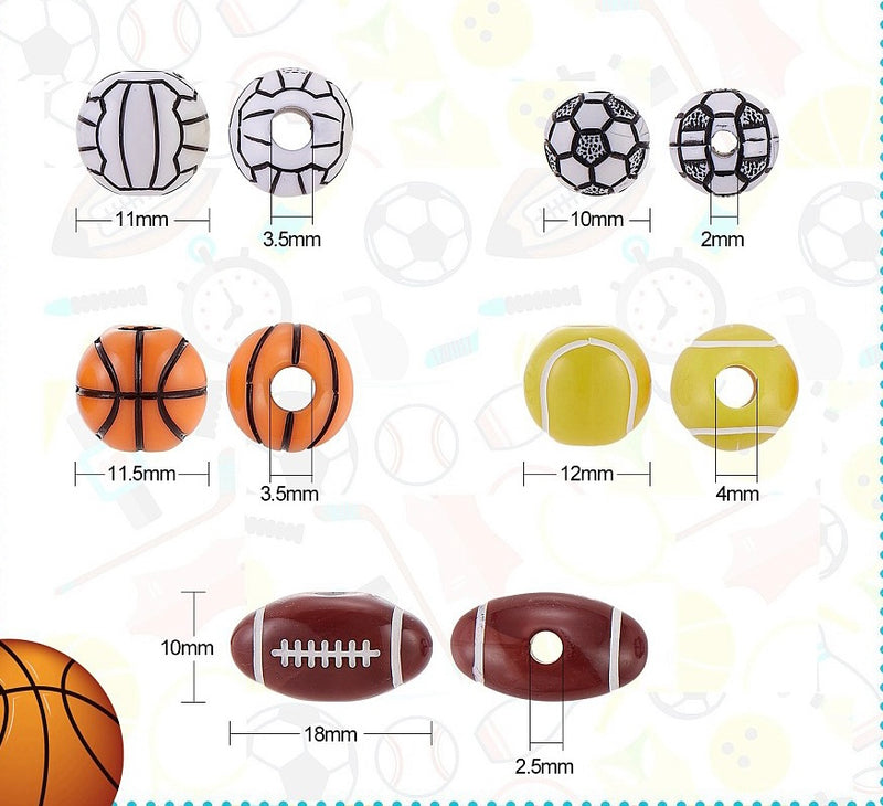 Deportes, Baloncesto, Voleibol, Acrílico, Beads