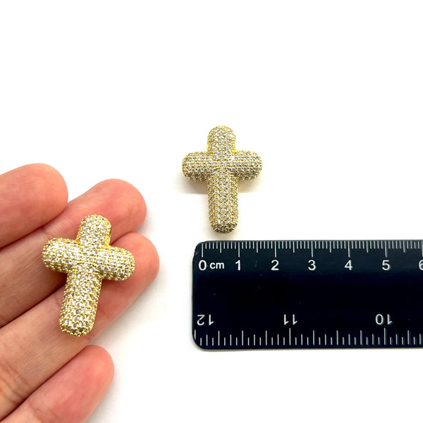 Cruz, Brass, Enchapado 18k, Charm/Pendant