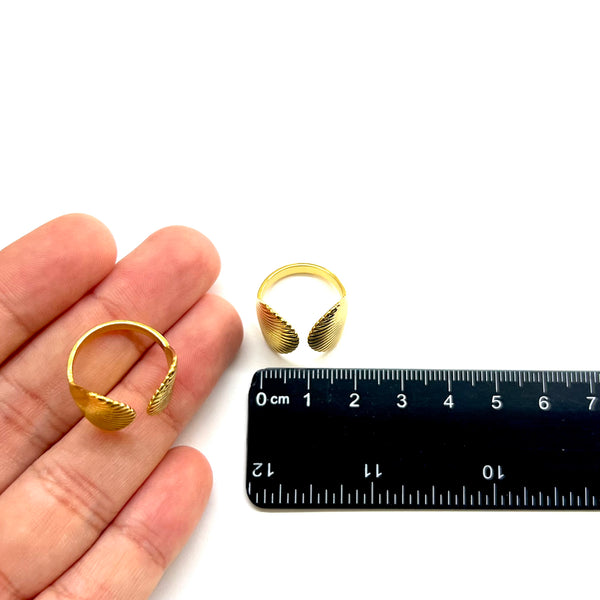 Concha, Sortija Ajustable, Stainless Steel, Enchapado 14k