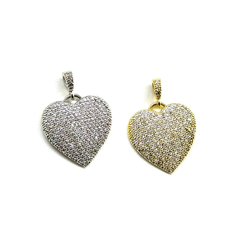 Corazón, Brass Enchapado 18k, Charm y Pendant