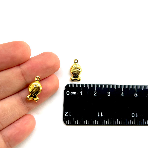 Pez, Stainless Steel, Enchapado 18k, Charm/Pendant