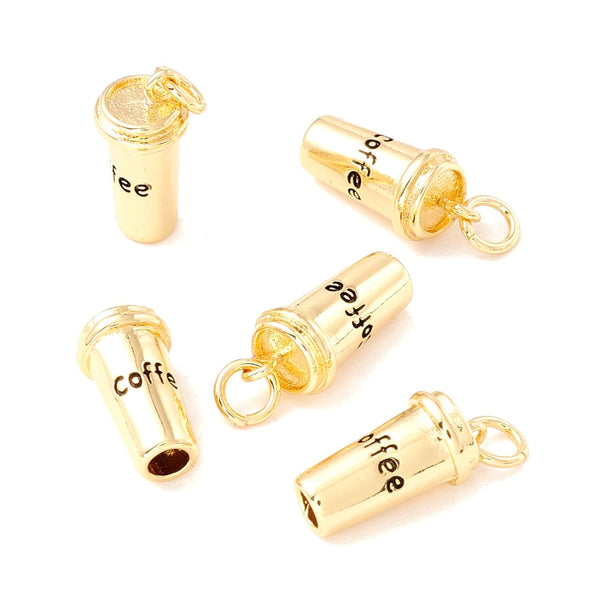 Vaso de Café, Coffee, Enchapado 18k, Charm