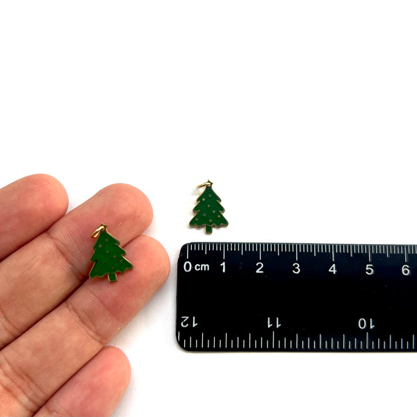 Árbol de Navidad, Navidad, Stainless Steel, Enchapado 14k, Charm/Pendant