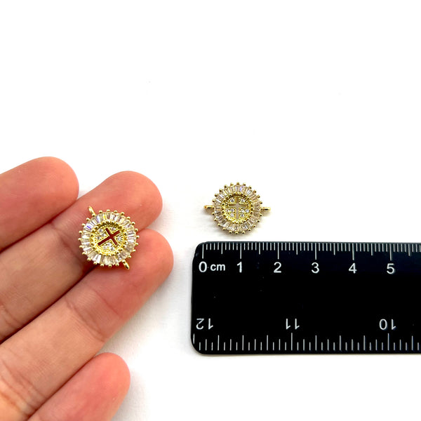 Cruz, Brass, Enchapado 18k, Conector