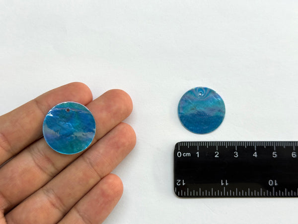 Lentejuela, Redondo, Concha Natural Capiz, AB, Charm/Pendant