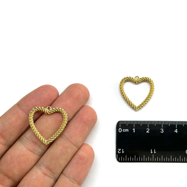 Corazón, Brass Enchapado 18k, Charm y Pendant