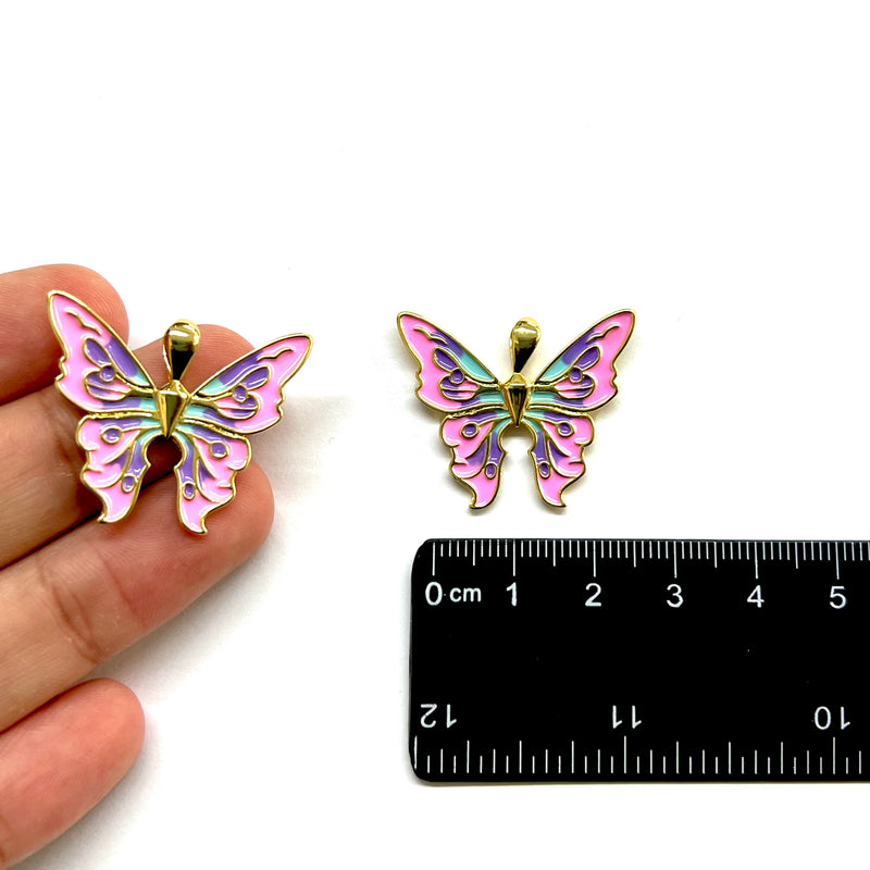 Mariposa, Enchapado 18k, Enamel, Pendant