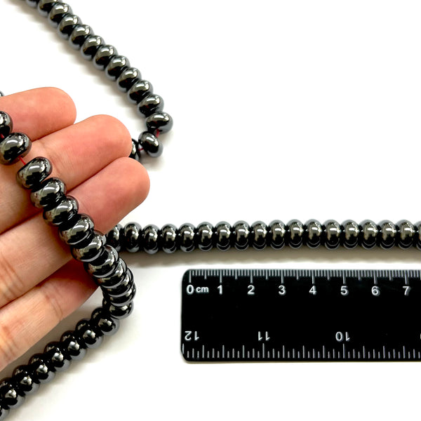Rondelle, Hematite, 10mm, Beads