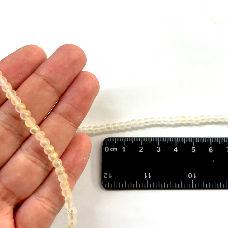 Redondo, Cristal, Frosted, Beads, 4mm