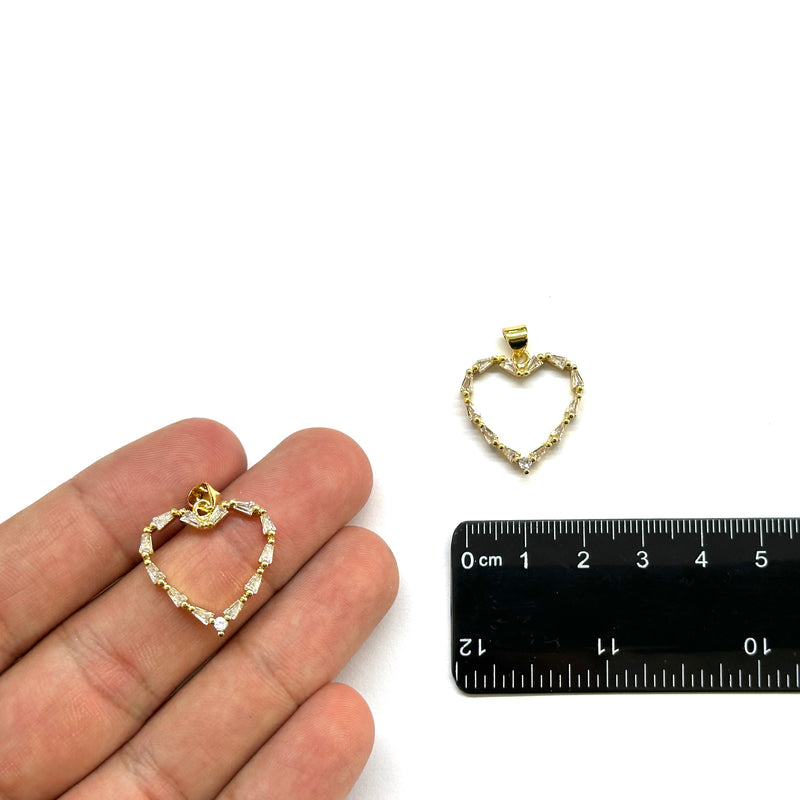 Corazón, Brass Enchapado 18k, Charm y Pendant