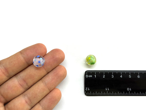 Cristal Lampwork, Redondo con Puntos, Beads, 12mm