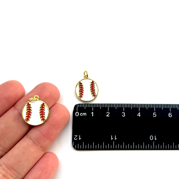 Bola de Béisbol, Pelota, Enchapado 18k, Charm/Pendant