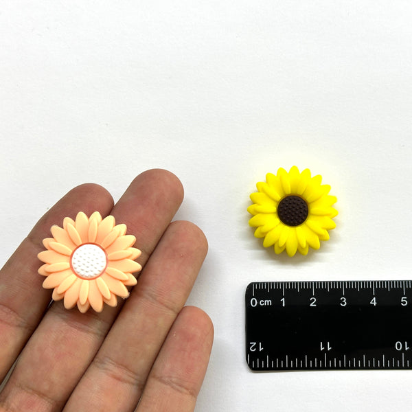 Flor, Girasol, Silicona, 30mm, Beads