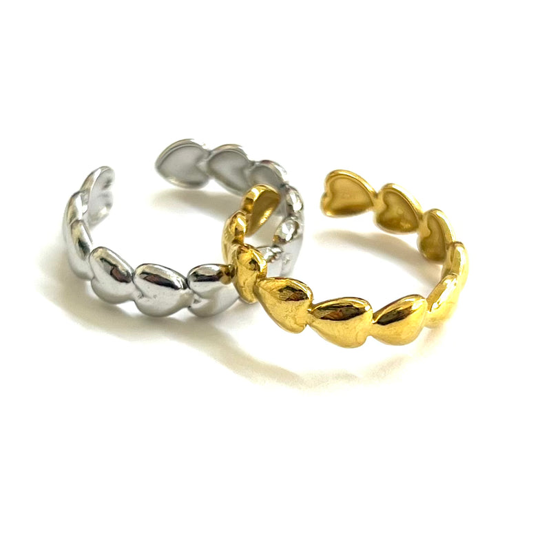 Corazón, Sortija Ajustable, Stainless Steel