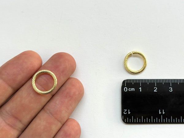 Argolla con Textura, Stainless Steel, Argollas (Jump Rings)